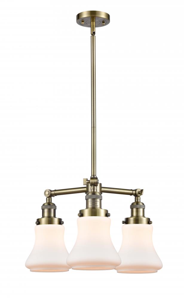 Bellmont - 3 Light - 18 inch - Antique Brass - Stem Hung - Chandelier