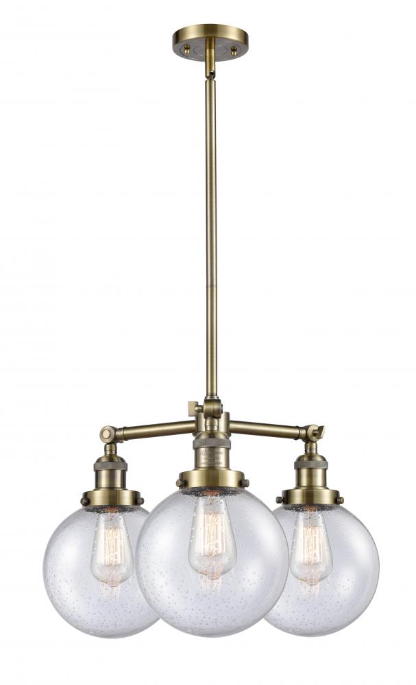 Beacon - 3 Light - 22 inch - Antique Brass - Stem Hung - Chandelier