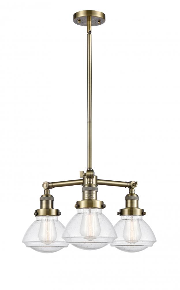 Olean - 3 Light - 19 inch - Antique Brass - Stem Hung - Chandelier