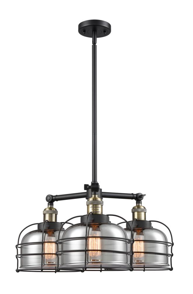 Bell Cage - 3 Light - 24 inch - Black Antique Brass - Stem Hung - Chandelier