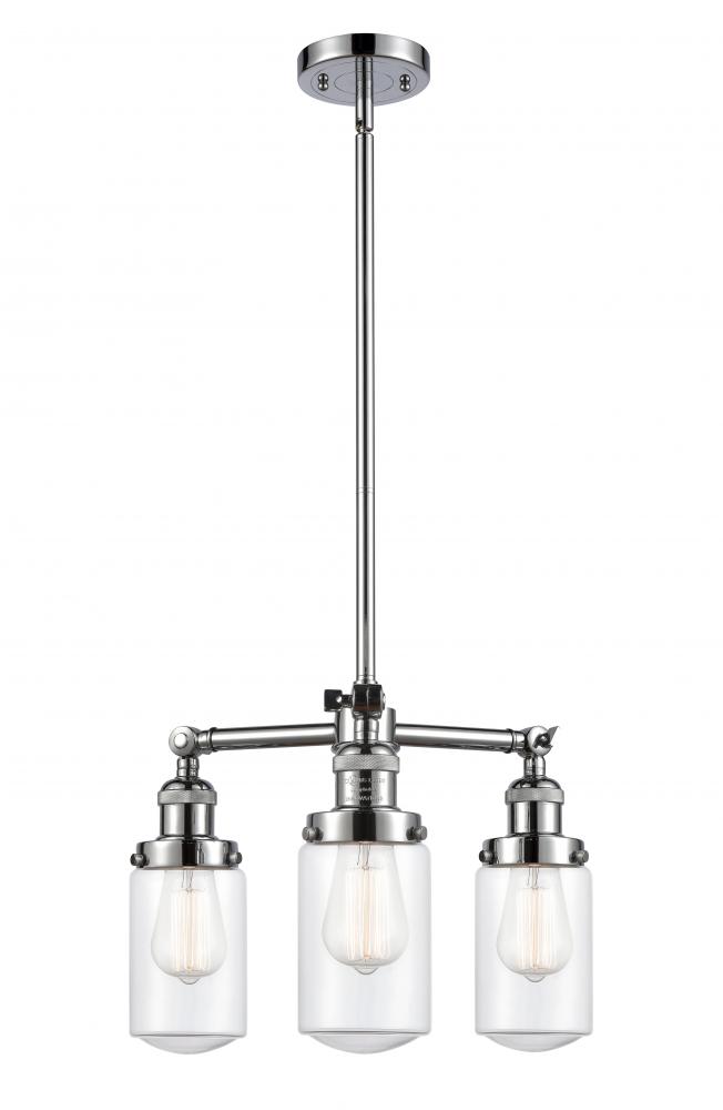 Dover - 3 Light - 17 inch - Polished Chrome - Stem Hung - Chandelier