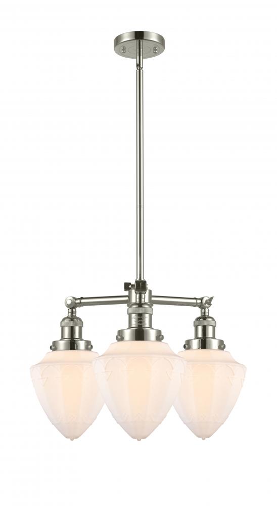 Bullet - 3 Light - 20 inch - Polished Nickel - Stem Hung - Chandelier