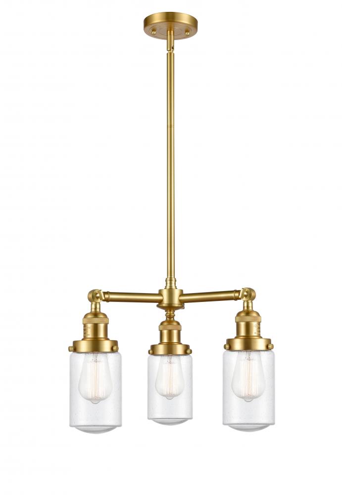 Dover - 3 Light - 17 inch - Satin Gold - Stem Hung - Chandelier