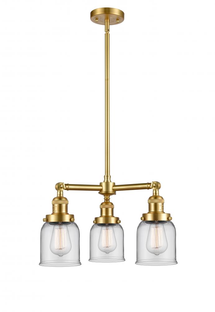 Bell - 3 Light - 19 inch - Satin Gold - Stem Hung - Chandelier