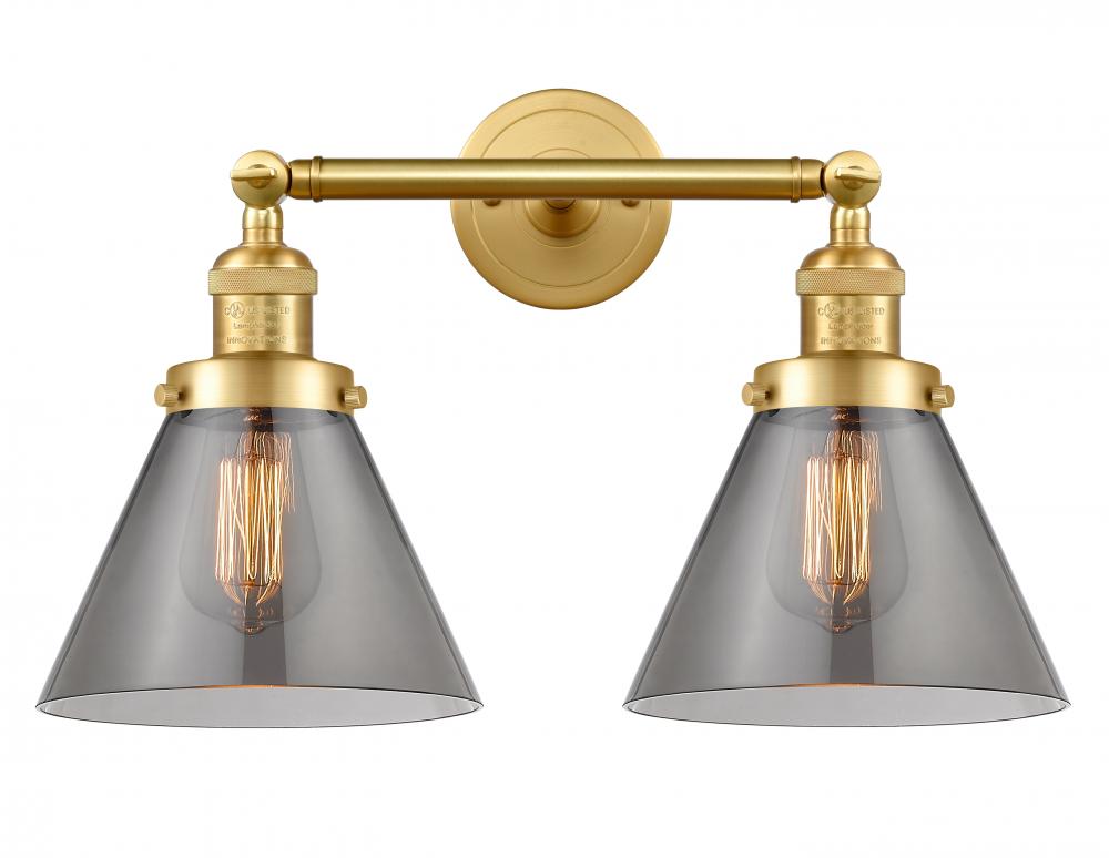 Cone - 2 Light - 18 inch - Satin Gold - Bath Vanity Light