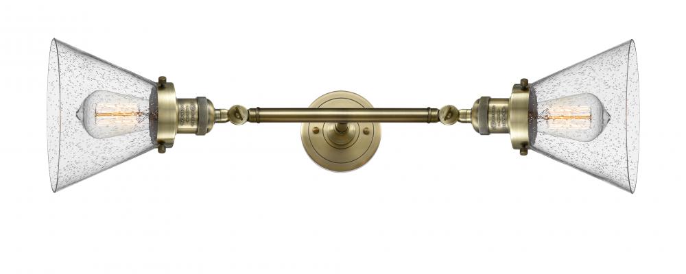 Cone - 2 Light - 8 inch - Antique Brass - Bath Vanity Light