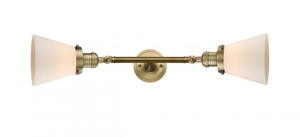 Cone - 2 Light - 6 inch - Brushed Brass - Bath Vanity Light