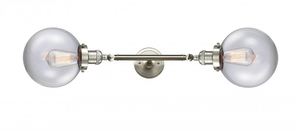 Beacon - 2 Light - 8 inch - Brushed Satin Nickel - Bath Vanity Light