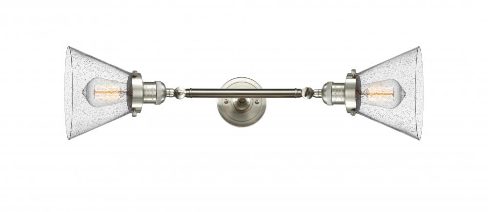 Cone - 2 Light - 8 inch - Brushed Satin Nickel - Bath Vanity Light