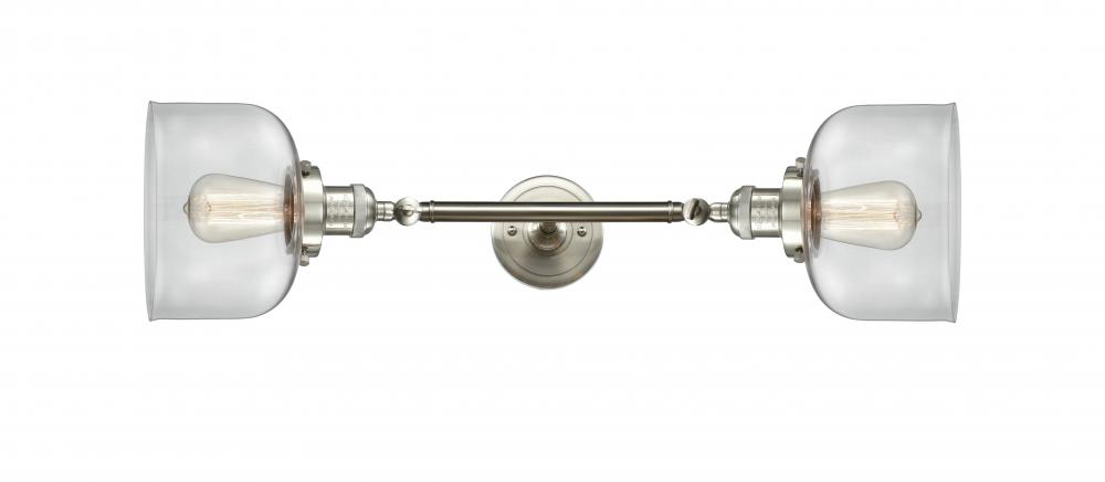 Bell - 2 Light - 8 inch - Brushed Satin Nickel - Bath Vanity Light