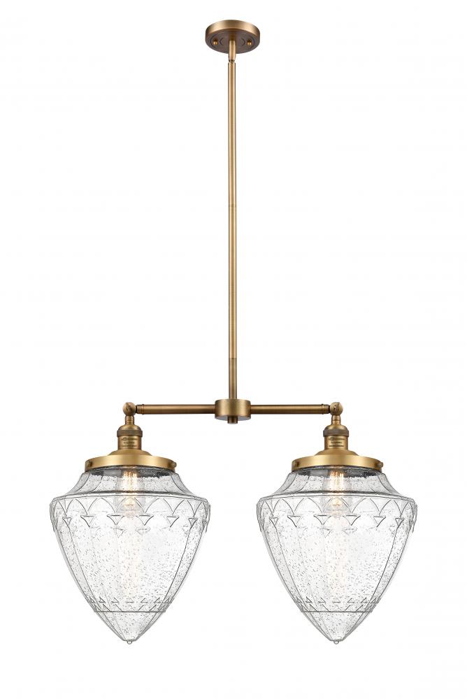 Bullet - 2 Light - 24 inch - Brushed Brass - Stem Hung - Island Light