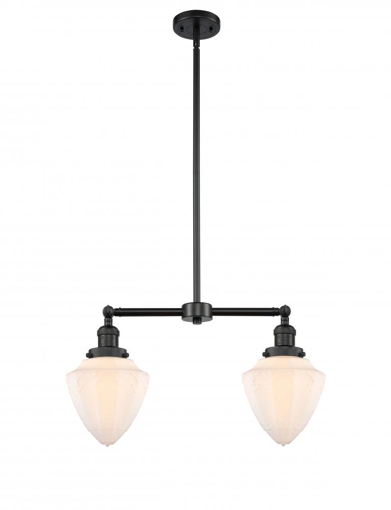 Bullet - 2 Light - 24 inch - Matte Black - Stem Hung - Island Light