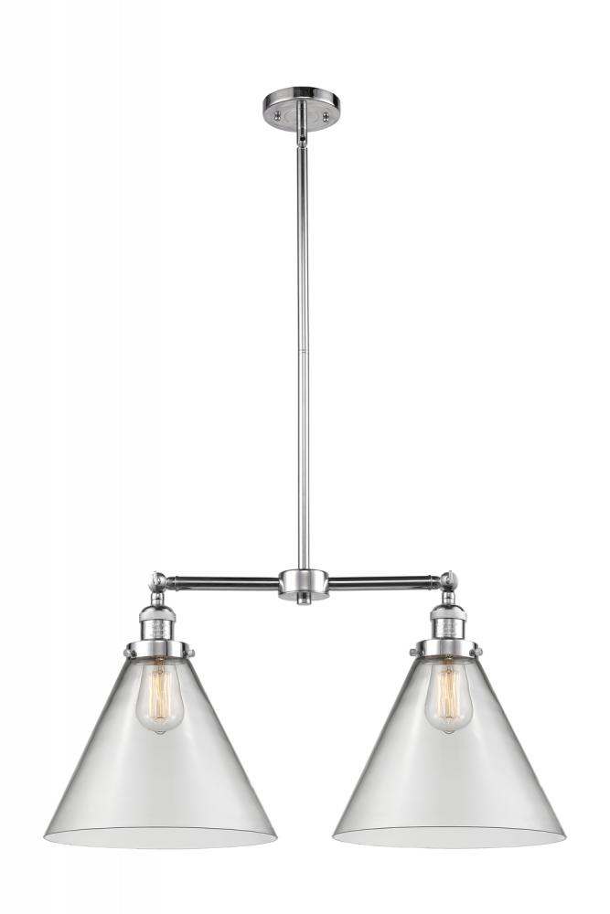 Cone - 2 Light - 21 inch - Polished Chrome - Stem Hung - Island Light