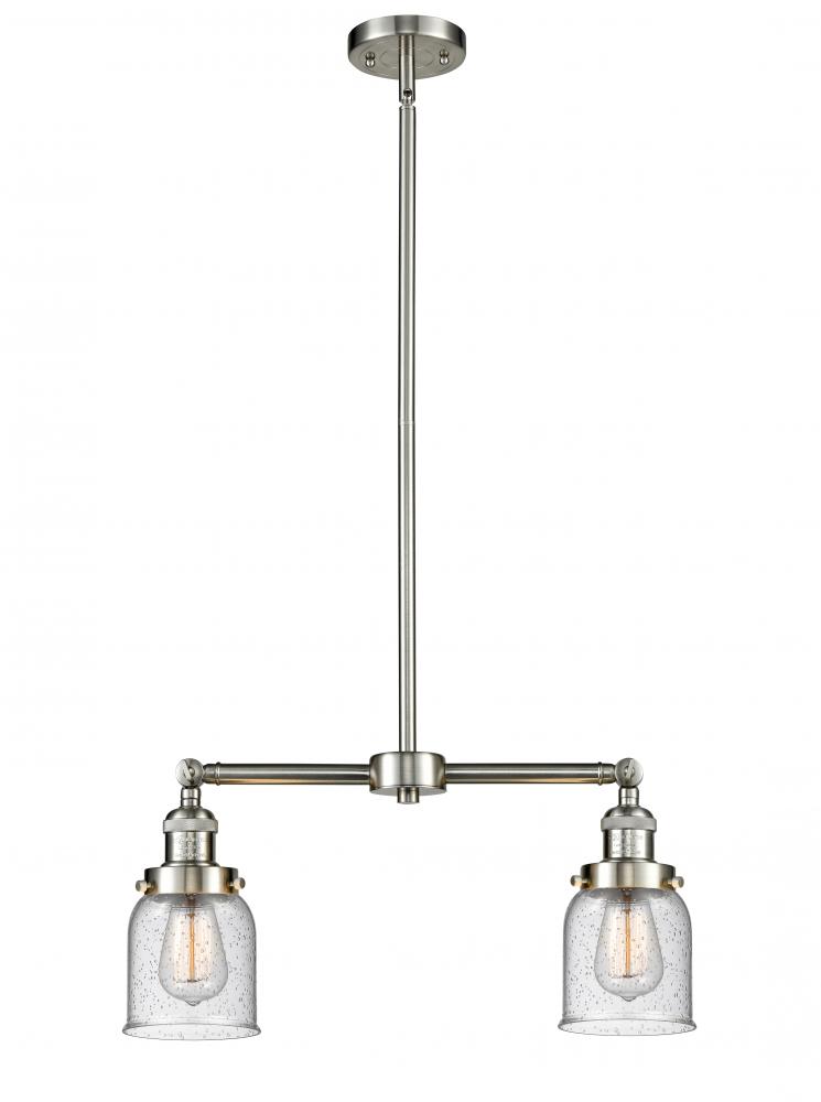 Bell - 2 Light - 21 inch - Brushed Satin Nickel - Stem Hung - Island Light