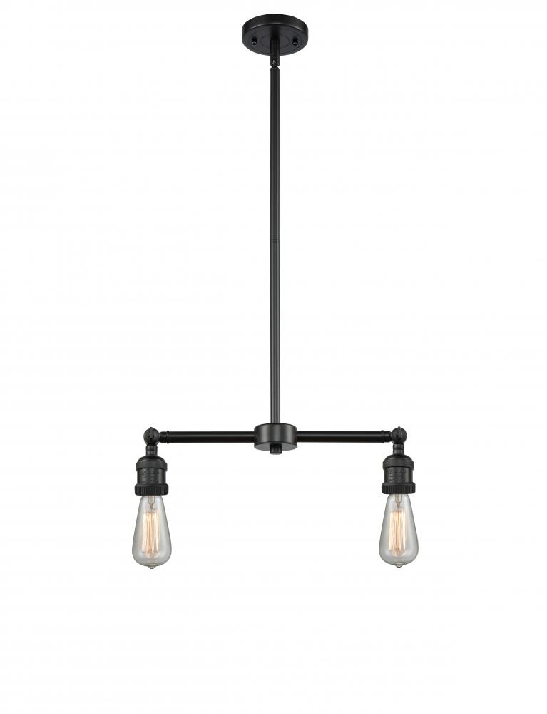 Bare Bulb - 2 Light - 20 inch - Matte Black - Stem Hung - Island Light