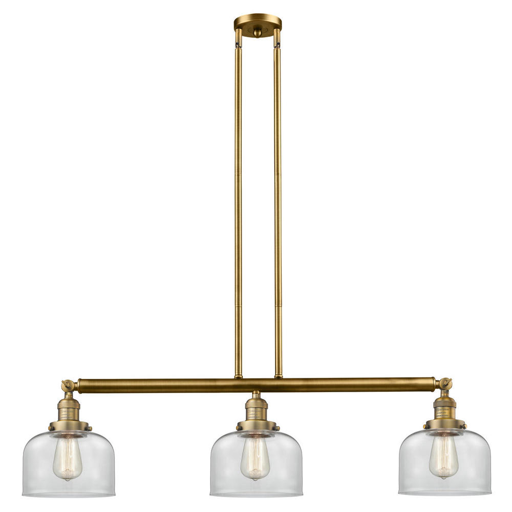 Bell - 3 Light - 41 inch - Brushed Brass - Stem Hung - Island Light