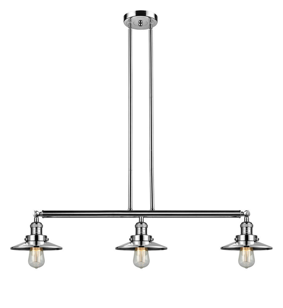 Railroad - 3 Light - 41 inch - Polished Nickel - Stem Hung - Island Light