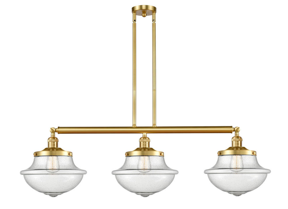 Oxford - 3 Light - 42 inch - Satin Gold - Stem Hung - Island Light