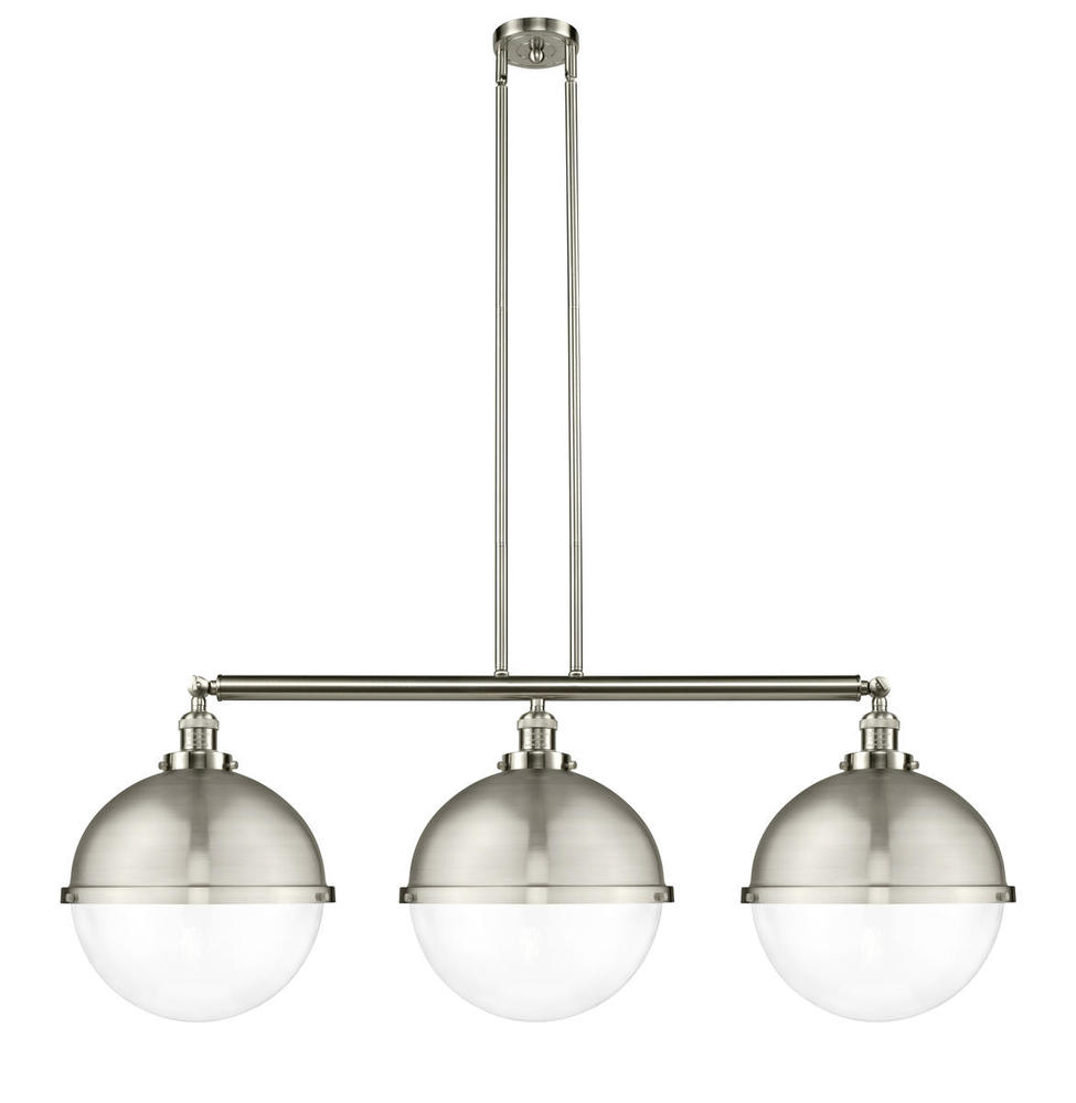 Hampden - 3 Light - 45 inch - Brushed Satin Nickel - Stem Hung - Island Light