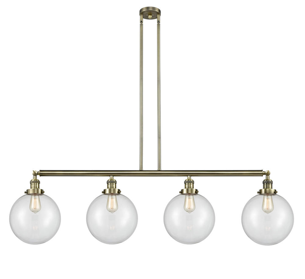 Beacon - 4 Light - 54 inch - Antique Brass - Stem Hung - Island Light