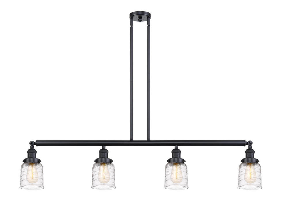 Bell - 4 Light - 50 inch - Matte Black - Stem Hung - Island Light