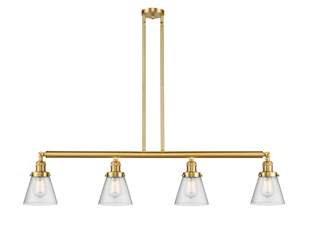 Cone - 4 Light - 51 inch - Satin Gold - Stem Hung - Island Light