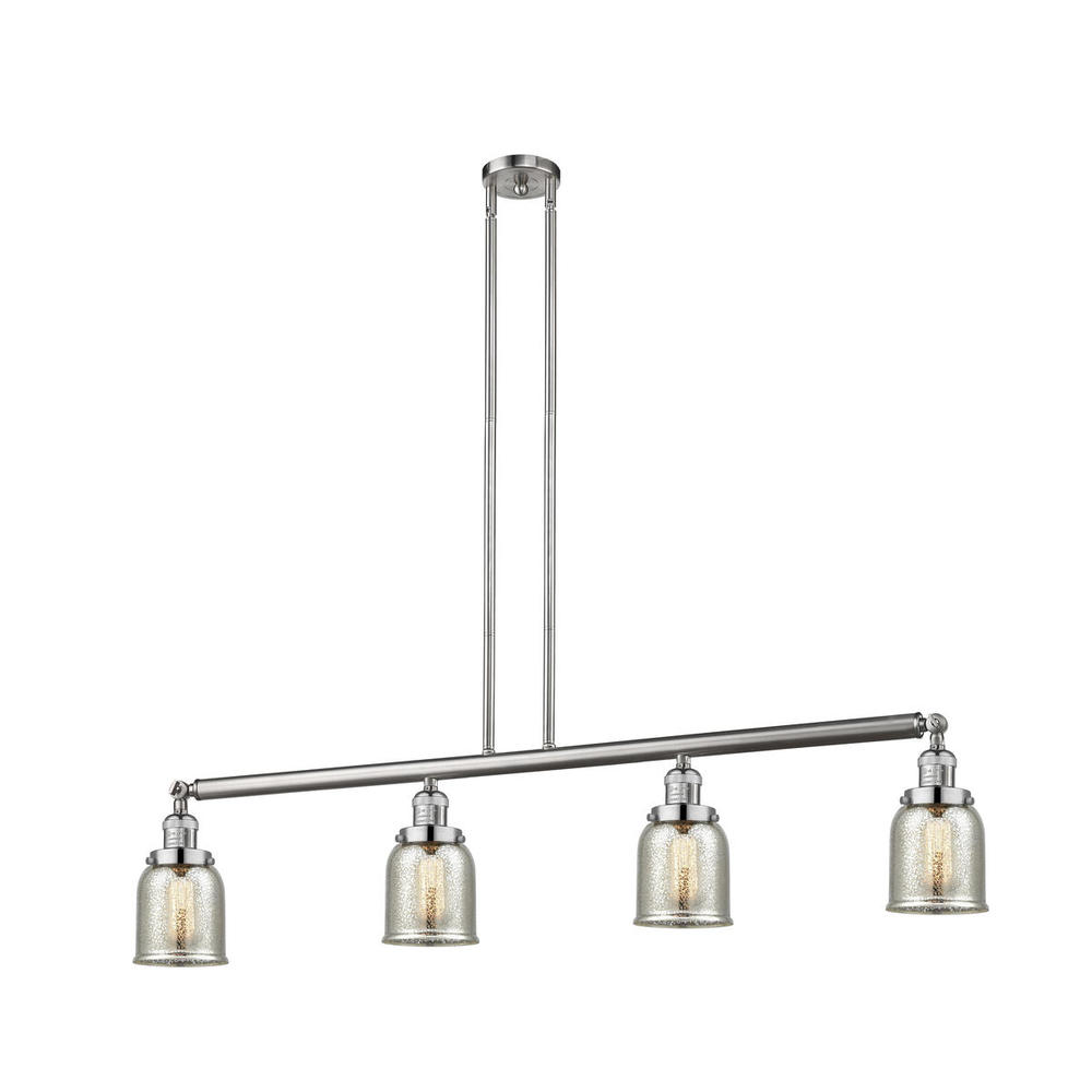 Bell - 4 Light - 50 inch - Brushed Satin Nickel - Stem Hung - Island Light