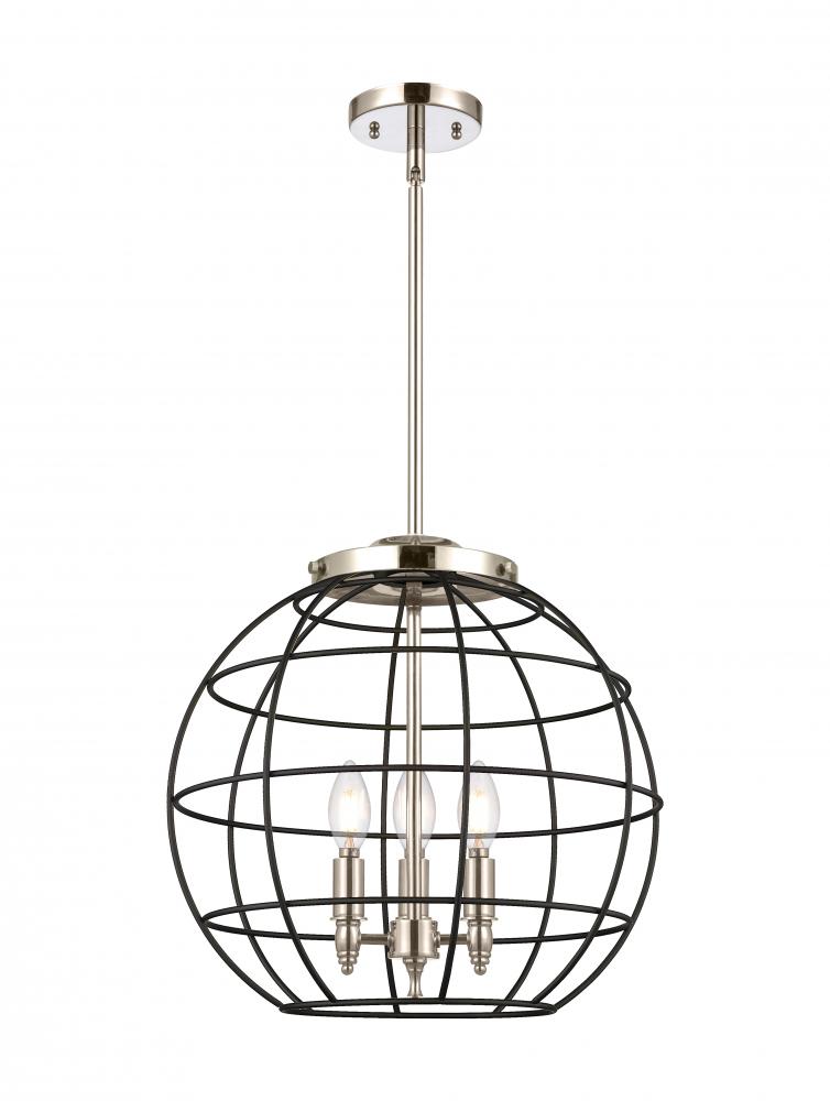 Lake Placid - 3 Light - 16 inch - Polished Nickel - Pendant