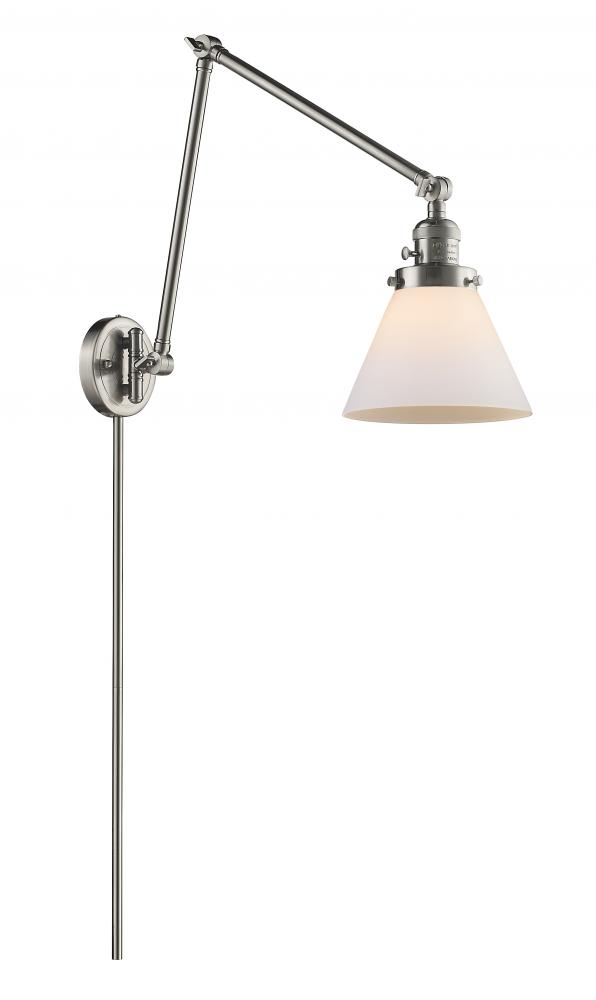 Cone - 1 Light - 8 inch - Brushed Satin Nickel - Swing Arm