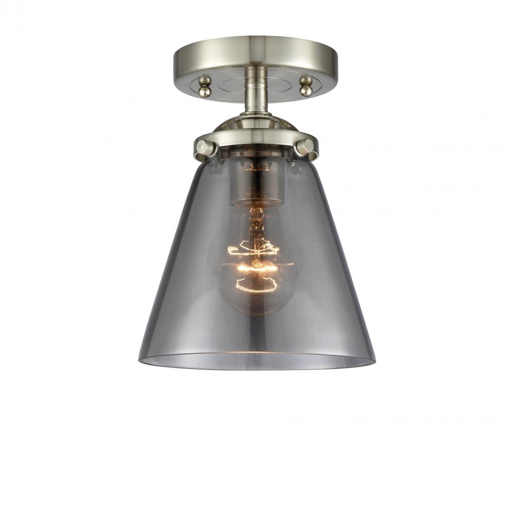 Cone - 1 Light - 6 inch - Brushed Satin Nickel - Semi-Flush Mount