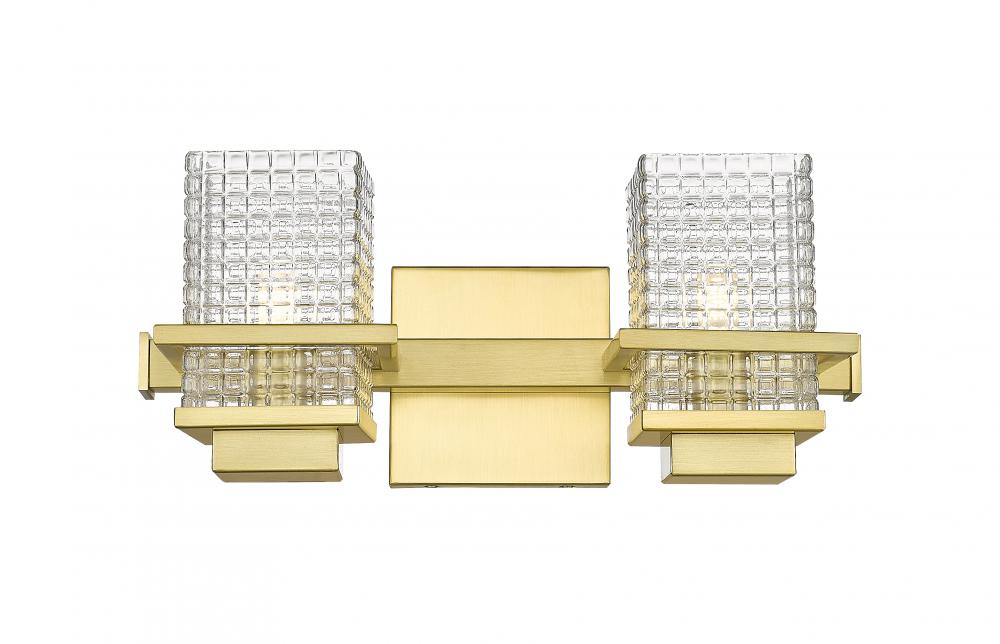 Wellfleet - 2 Light - 15 inch - Satin Gold - Bath Vanity Light