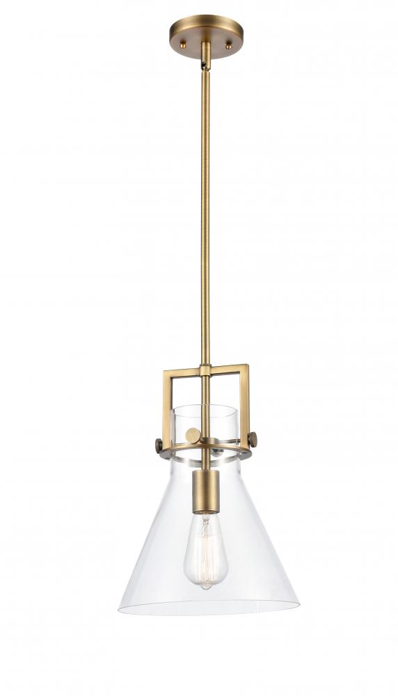 Newton Cone - 1 Light - 10 inch - Brushed Brass - Mini Pendant