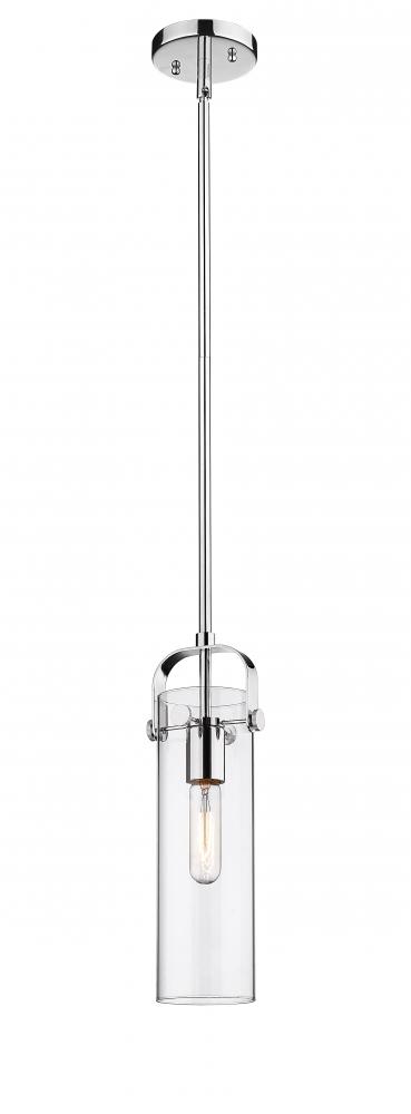 Pilaster - 1 Light - 12 inch Long Glass - Polished Chrome - Stem hung - Mini Pendant