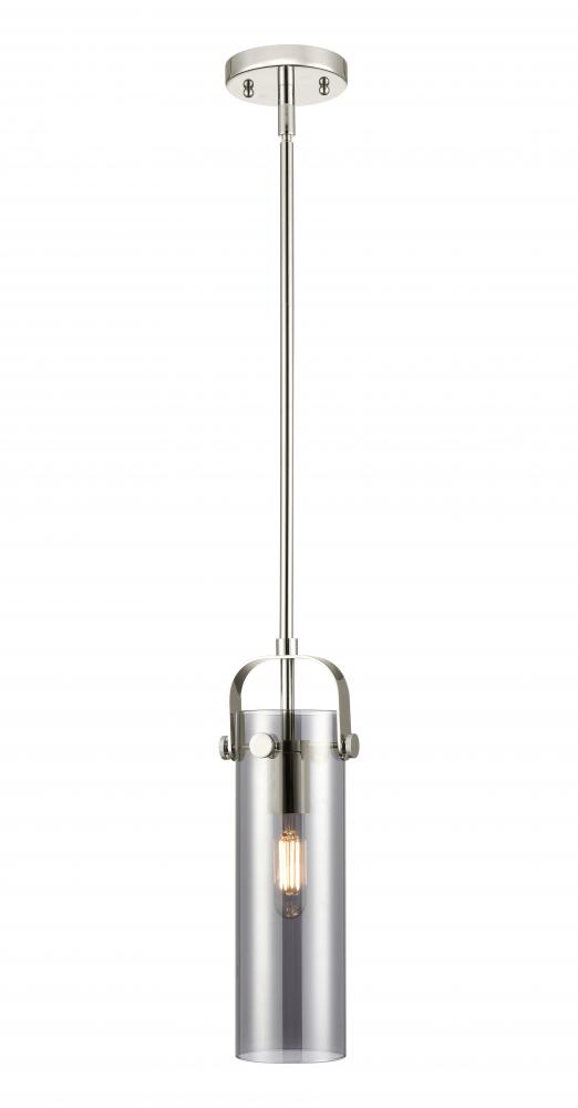 Pilaster II Cylinder - 1 Light - 12 inch Long Glass - Polished Nickel - Pendant