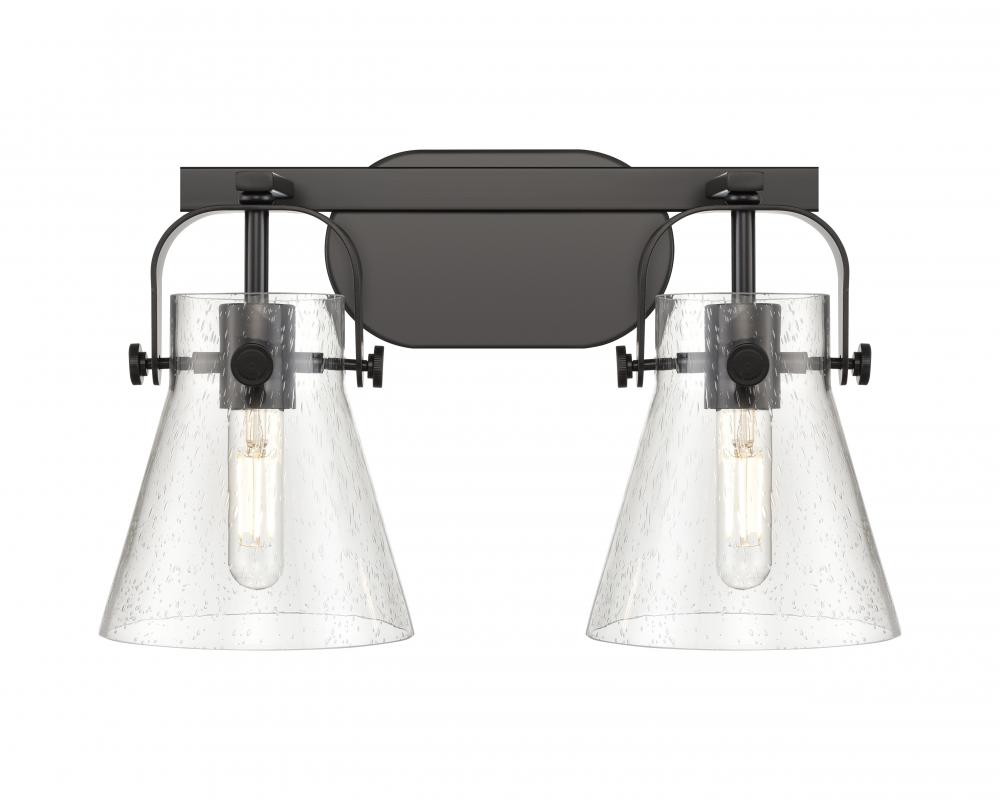 Pilaster II Cone - 2 Light - 17 inch - Matte Black - Bath Vanity Light