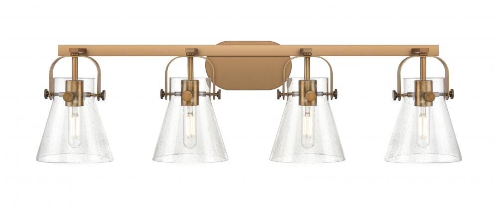 Pilaster II Cone - 4 Light - 37 inch - Brushed Brass - Bath Vanity Light