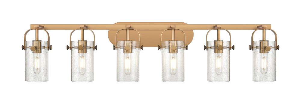 Pilaster II Cylinder - 6 Light - 44 inch - Brushed Brass - Bath Vanity Light