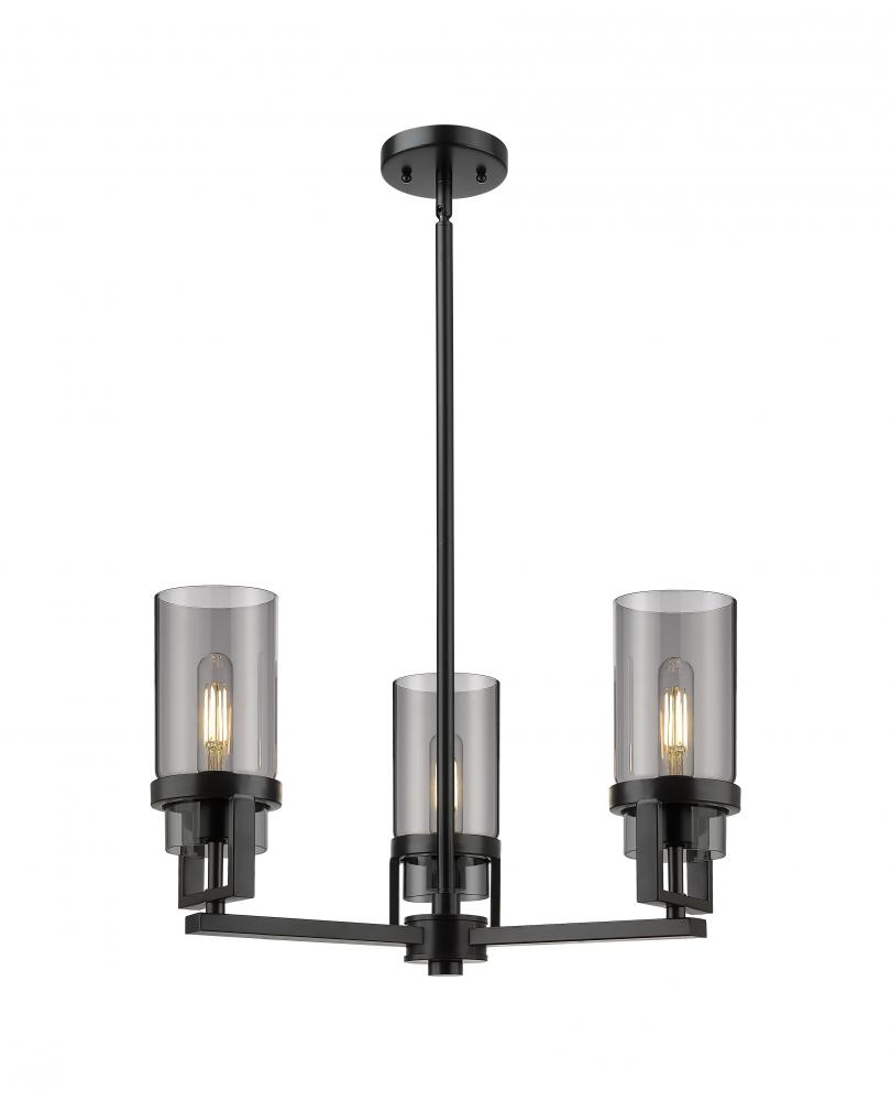 Utopia - 3 Light - 22 inch - Matte Black - Pendant