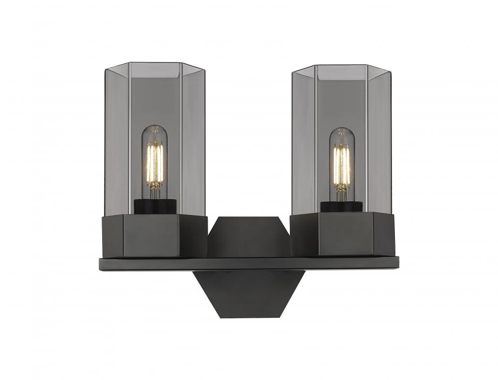 Claverack - 2 Light - 13 inch - Matte Black - Bath Vanity Light