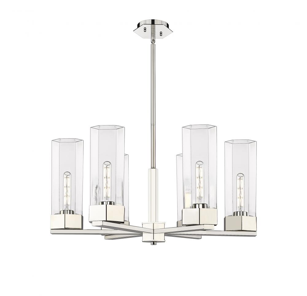 Claverack - 6 Light - 28 inch - Polished Nickel - Chandelier