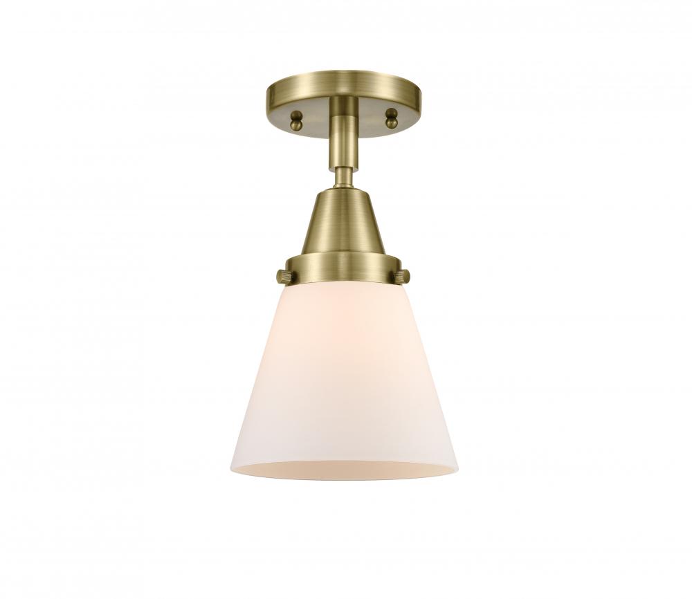 Cone - 1 Light - 6 inch - Antique Brass - Flush Mount