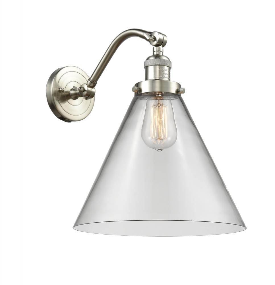 Cone - 1 Light - 12 inch - Brushed Satin Nickel - Sconce