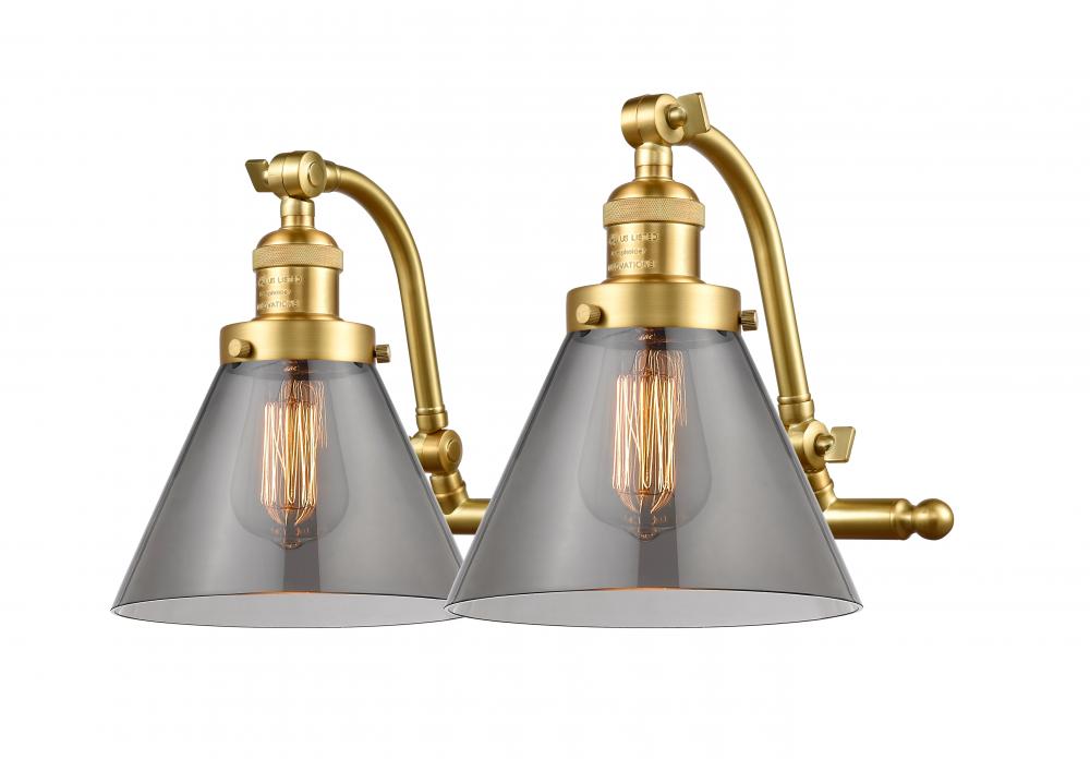 Cone - 2 Light - 18 inch - Satin Gold - Bath Vanity Light