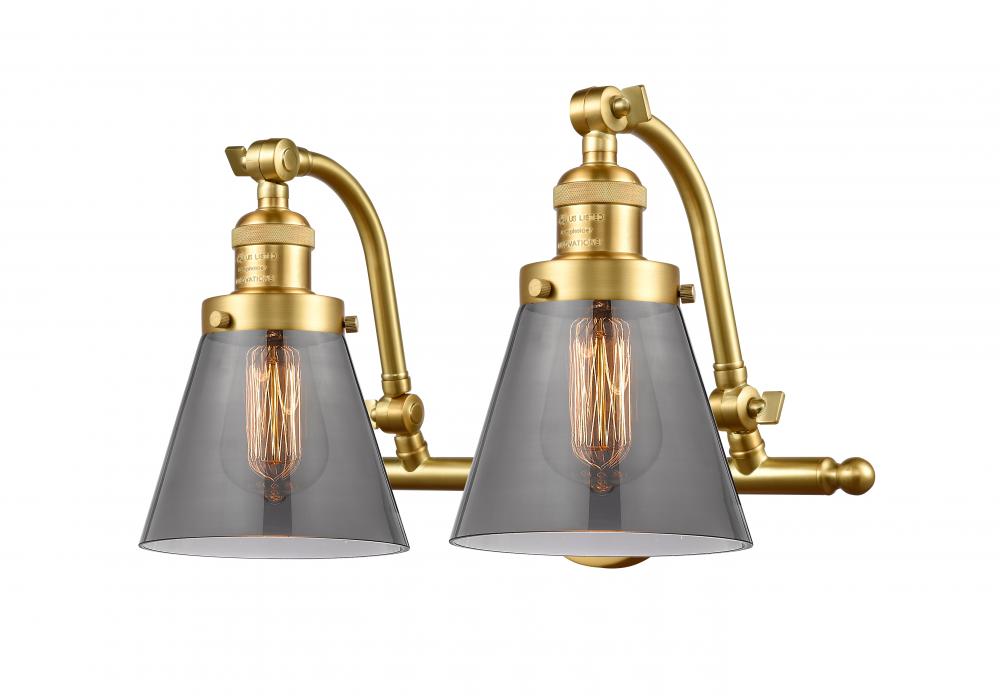 Cone - 2 Light - 18 inch - Satin Gold - Bath Vanity Light