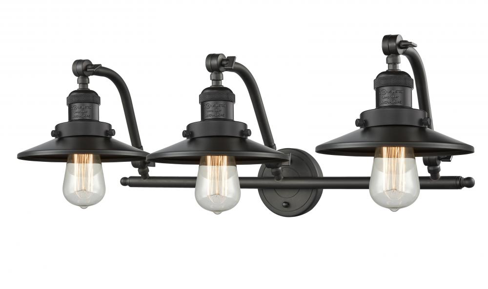 Railroad - 3 Light - 28 inch - Oil Rubbed Bronze - Bath Vanity Light