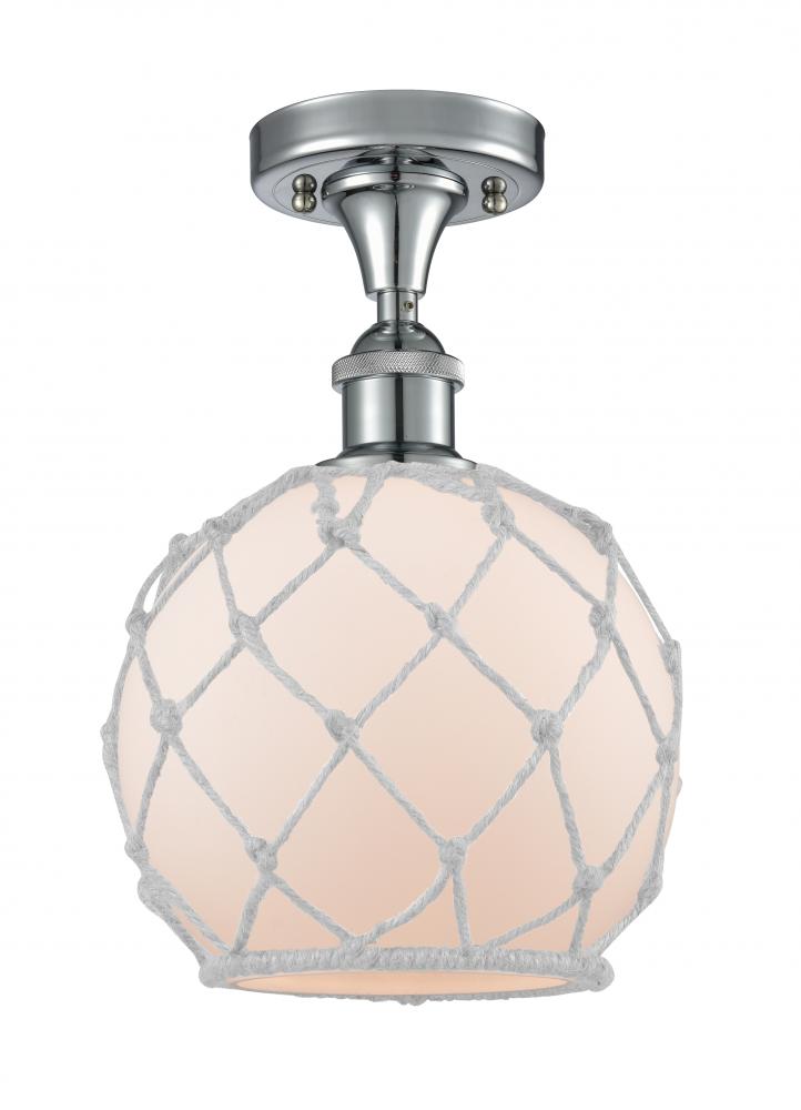 Farmhouse Rope - 1 Light - 8 inch - Polished Chrome - Semi-Flush Mount