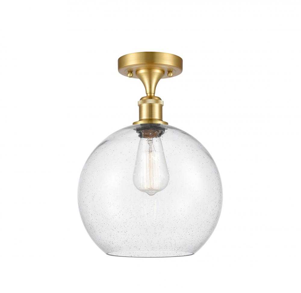 Athens - 1 Light - 10 inch - Satin Gold - Semi-Flush Mount