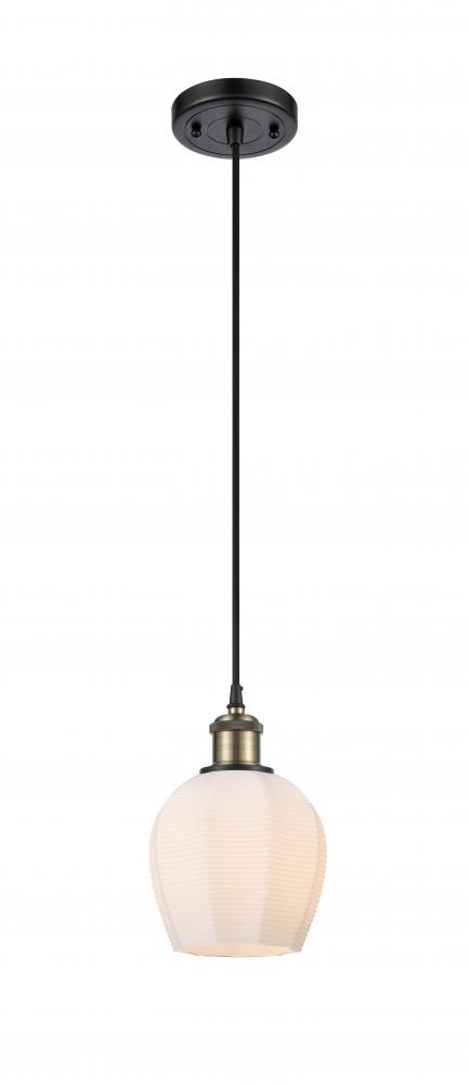 Norfolk - 1 Light - 6 inch - Black Antique Brass - Cord hung - Mini Pendant