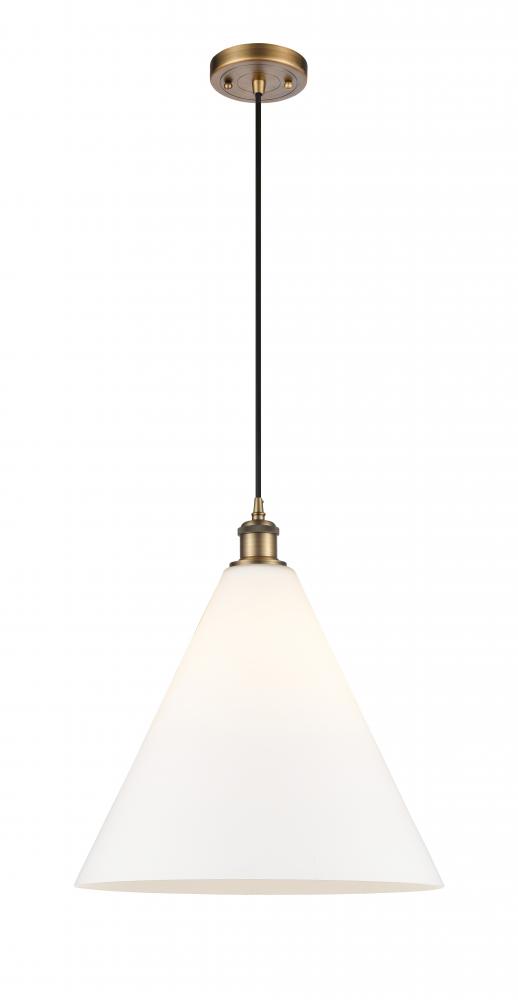 Berkshire - 1 Light - 16 inch - Brushed Brass - Cord hung - Pendant