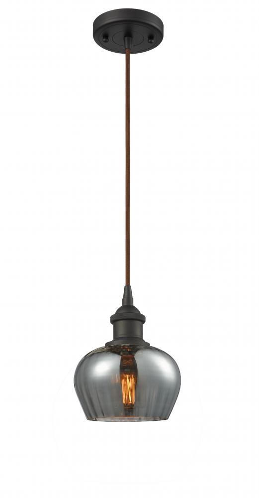 Fenton - 1 Light - 7 inch - Oil Rubbed Bronze - Cord hung - Mini Pendant